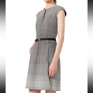 AKRIS PUNTO POLKA DOT BELTED SHEATH DRESS US 14